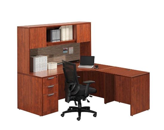 OS Laminate Series L Shaped Desk w/ Hutch and Storage