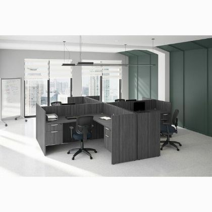 Picture of OfficeSource OS Laminate Collection Workstation Set (4 Person) Typical - OS148 144" x 142"