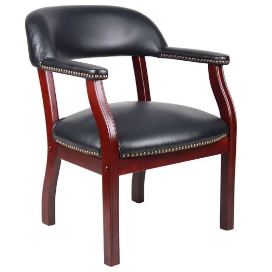 Picture of Boss Captain’s guest, accent or dining chair in Black Caressoft Vinyl