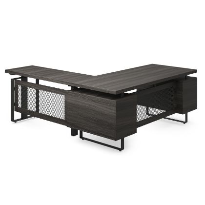 Picture of OfficeSource | Palisades | L Shape Electric Height Adjustable Desk with Single Pedestal 72" x 78"