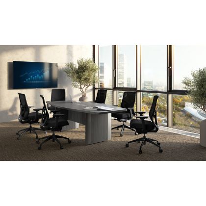 Picture of Premiera Boat-Shape Conference Tables with Metal Accent Base