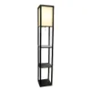 Picture of Organizer Storage 3 Shelf Floor Lamp with White Linen Fabric Shade