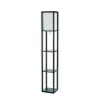 Picture of Organizer Storage 3 Shelf Floor Lamp with White Linen Fabric Shade